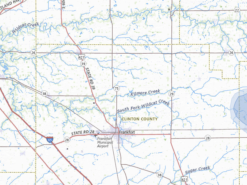 NEXRAD radar-signature map of the hail storm over Frankfort, IN on Aug 13, 2026