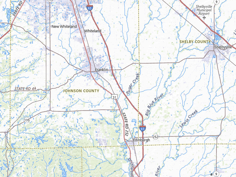 Radar-estimated hail-size map of the storm over Franklin, IN on Mar 22, 2026