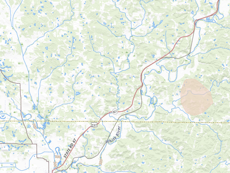 Radar-estimated hail-size map of the storm over Freedom, IN on May 15, 2026