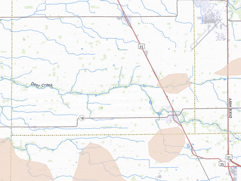 Radar-estimated hail-size map of the storm over Galveston, IN on Mar 22, 2026
