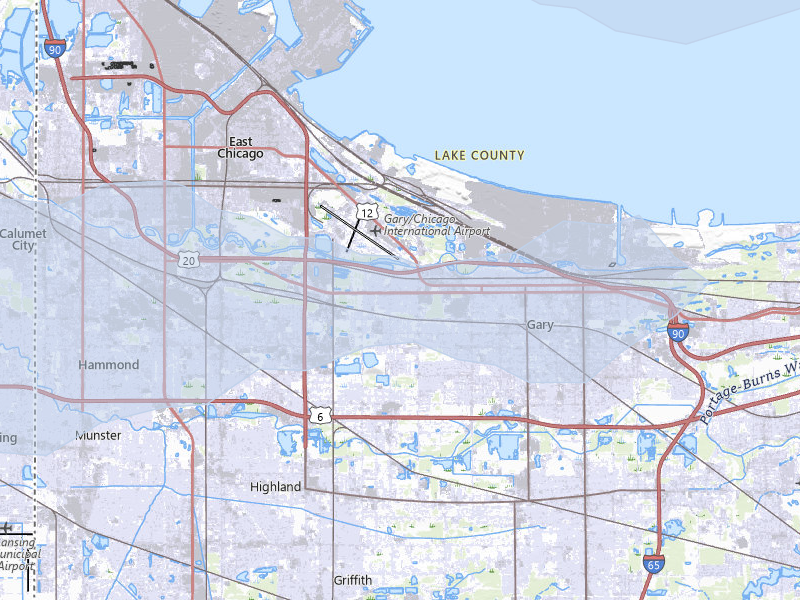 NEXRAD radar-signature map of the hail storm over Gary, IN on May 4, 2026