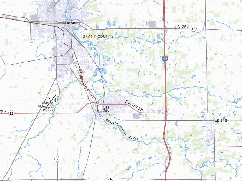 NEXRAD radar-signature map of the hail over Gas City, IN