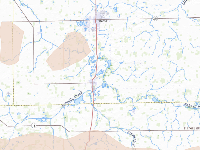 Radar-estimated hail-size map of the storm over Geneva, IN on Mar 22, 2026