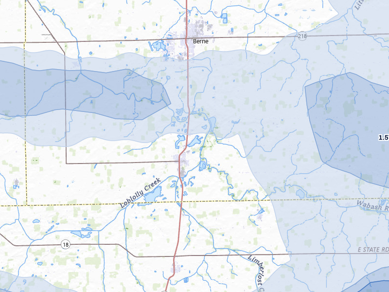 NEXRAD radar-signature map of the hail storm over Geneva, IN on Mar 22, 2026