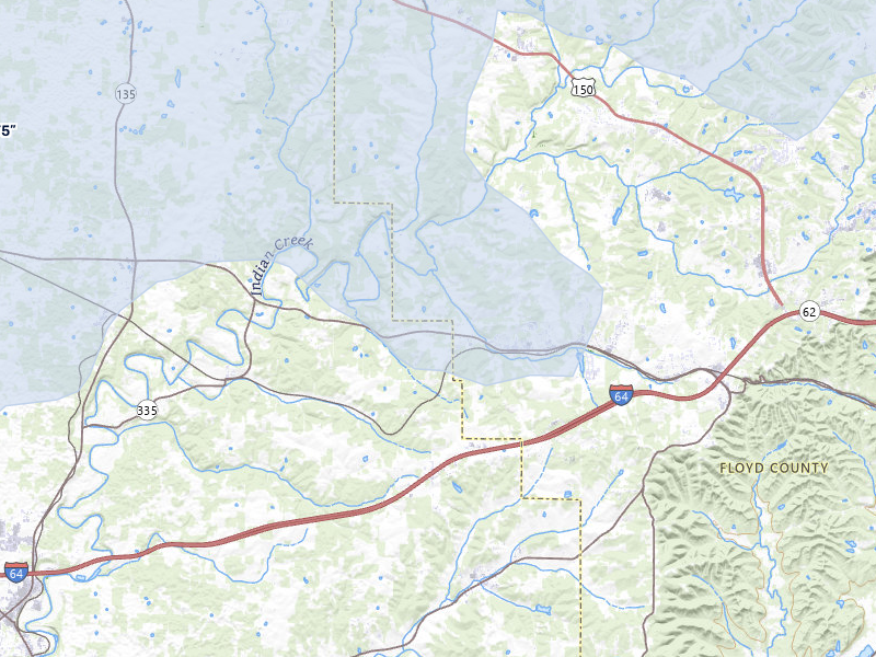 NEXRAD radar-signature map of the hail over Georgetown, IN
