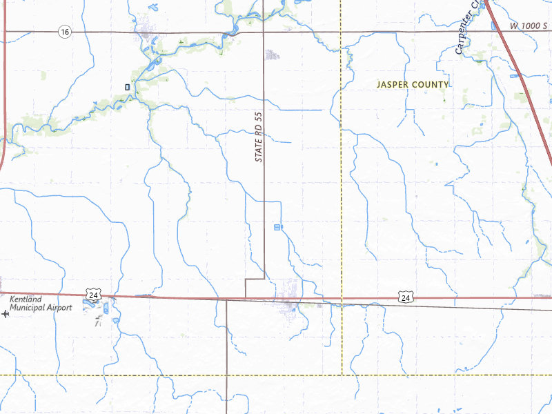 Radar-estimated hail-size map of the storm over Goodland, IN on Jun 5, 2026