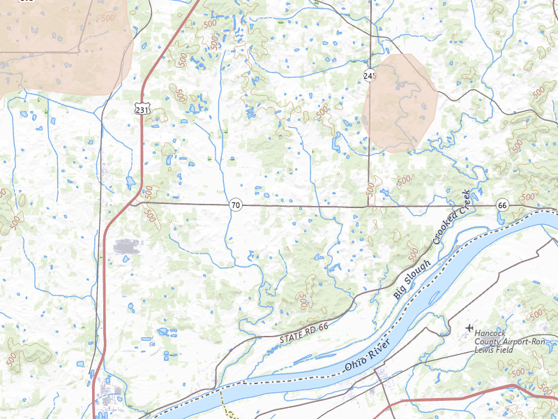 Radar-estimated hail-size map of the storm over Grandview, IN on Apr 27, 2026