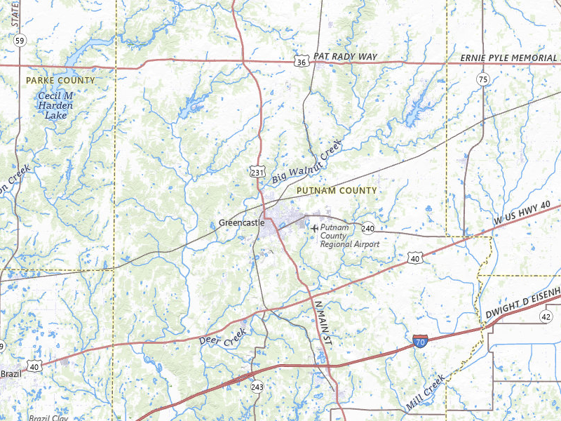 Radar-estimated hail-size map of the storm over Greencastle, IN on May 4, 2026