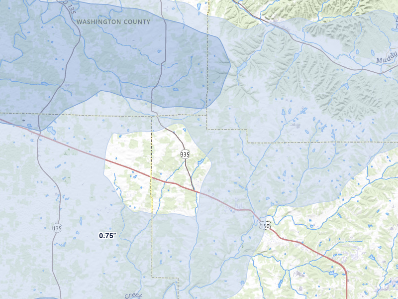 NEXRAD radar-signature map of the hail storm over Greenville, IN on Mar 22, 2026