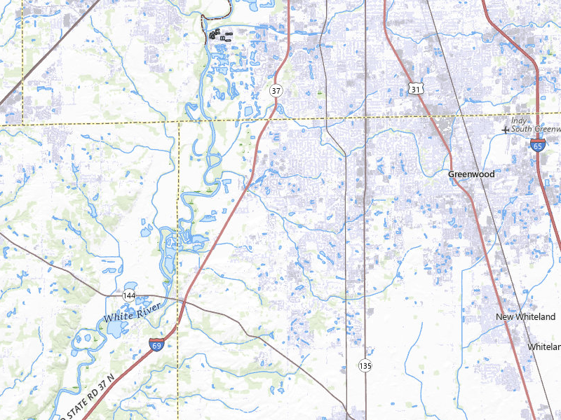 NEXRAD radar-signature map of the hail over Greenwood, IN