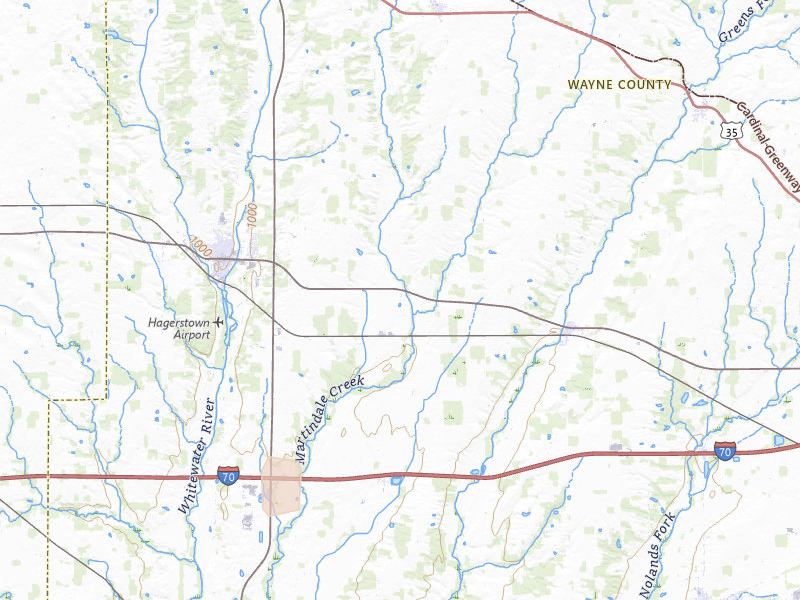 Radar-estimated hail-size map of the storm over Hagerstown, IN on Aug 13, 2026