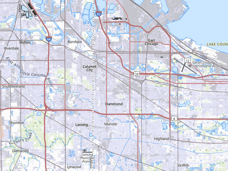 Radar-estimated hail-size map of the storm over Hammond, IN on May 4, 2026