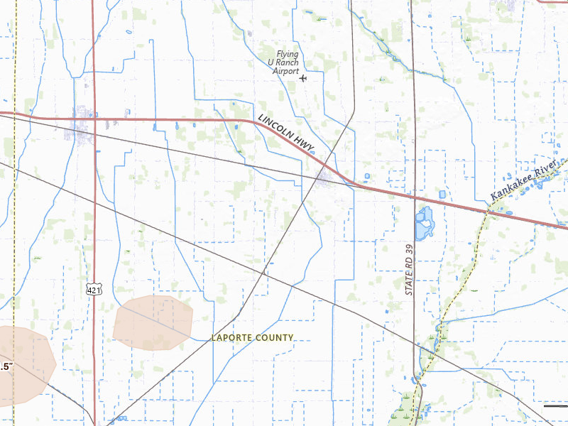 Radar-estimated hail-size map of the storm over Hanna, IN on Mar 31, 2026