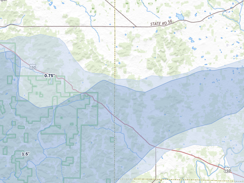 NEXRAD radar-signature map of the hail storm over Hardinsburg, IN on May 16, 2026