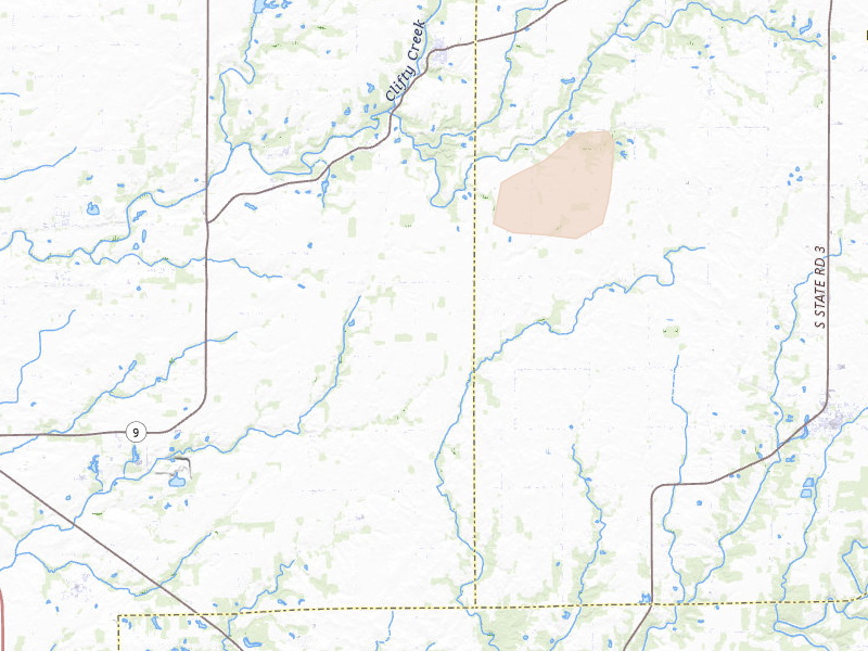 Radar-estimated hail-size map of the storm over Hartsville, IN on Aug 11, 2026