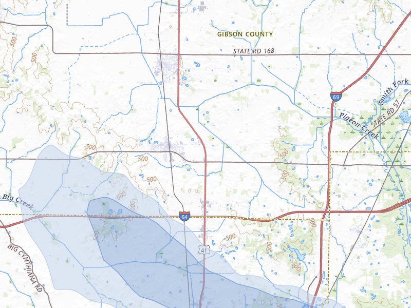 NEXRAD radar-signature map of the hail storm over Haubstadt, IN on Jul 26, 2026