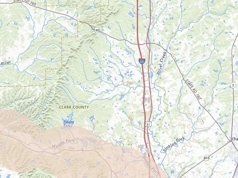 Radar-estimated hail-size map of the storm over Henryville, IN on Jul 21, 2026