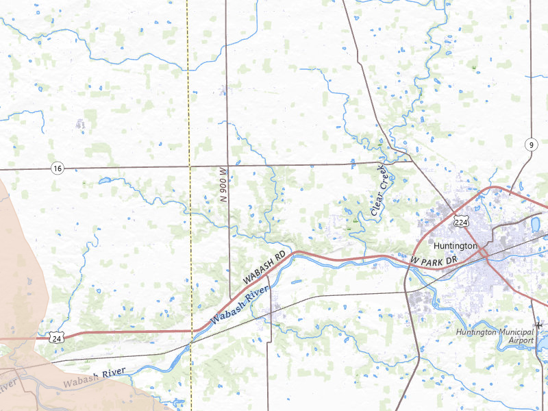 Radar-estimated hail-size map of the storm over Huntington, IN on Mar 26, 2026