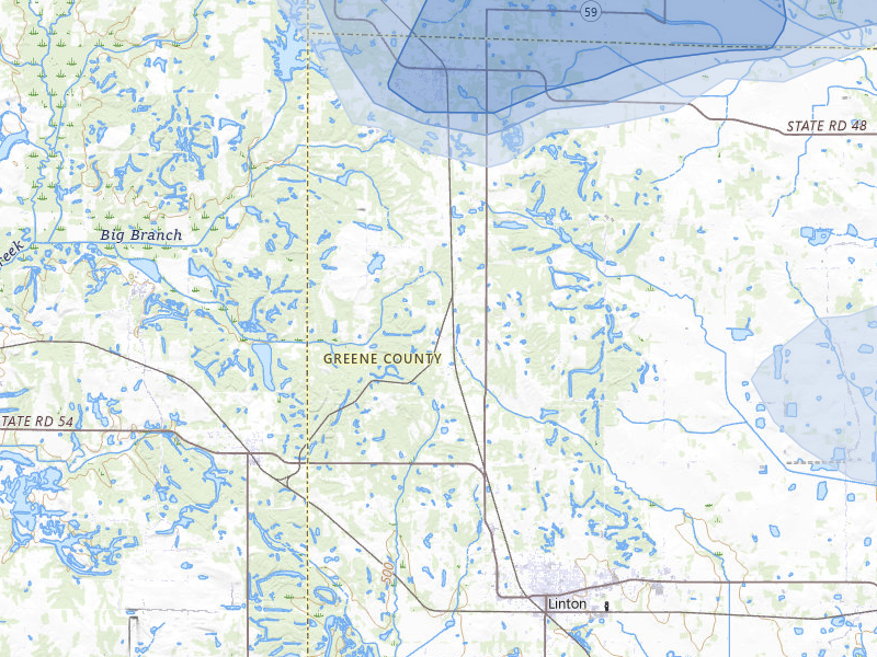 NEXRAD radar-signature map of the hail over Jasonville, IN