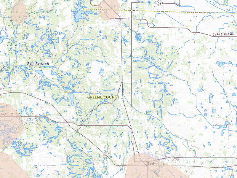 Radar-estimated hail-size map of the storm over Jasonville, IN on Jun 9, 2026