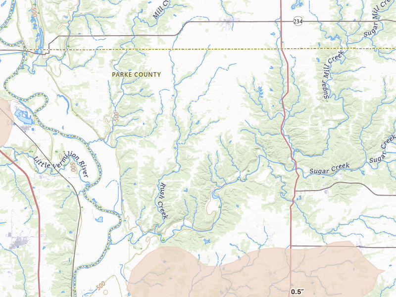 Radar-estimated hail-size map of the storm over Kingman, IN on Mar 22, 2026