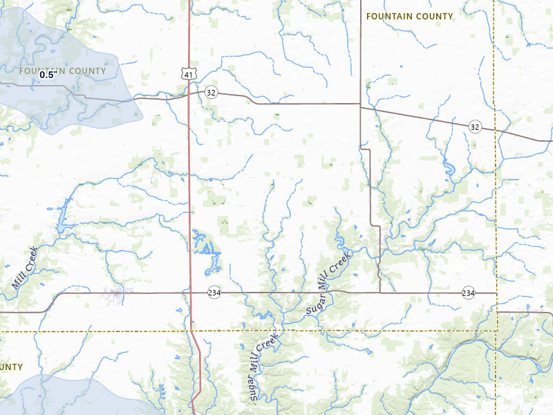 NEXRAD radar-signature map of the hail storm over Kingman, IN on Mar 22, 2026