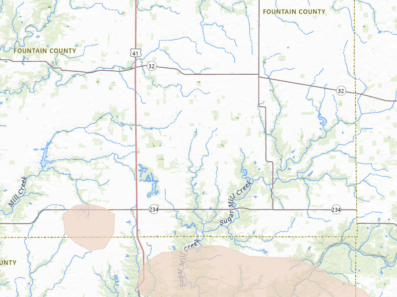 Radar-estimated hail-size map of the storm over Kingman, IN on Jun 16, 2026
