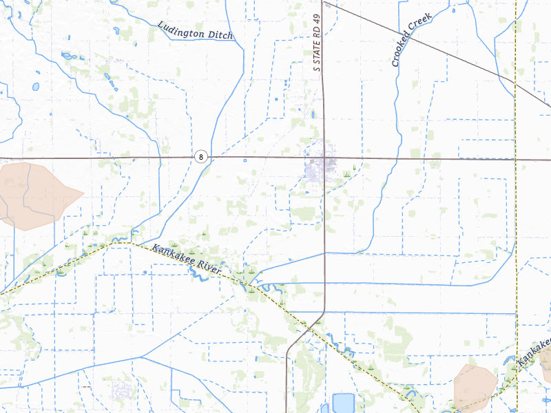 Radar-estimated hail-size map of the storm over Kouts, IN on Mar 26, 2026