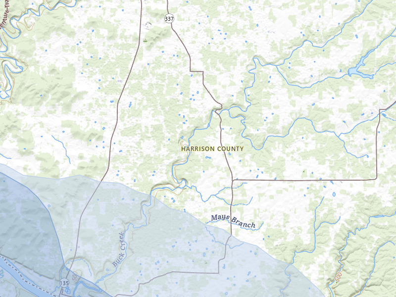 NEXRAD radar-signature map of the hail over Laconia, IN