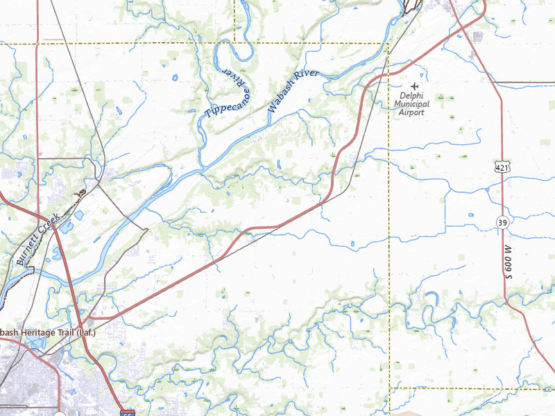 Radar-estimated hail-size map of the storm over Lafayette, IN on Jul 10, 2026