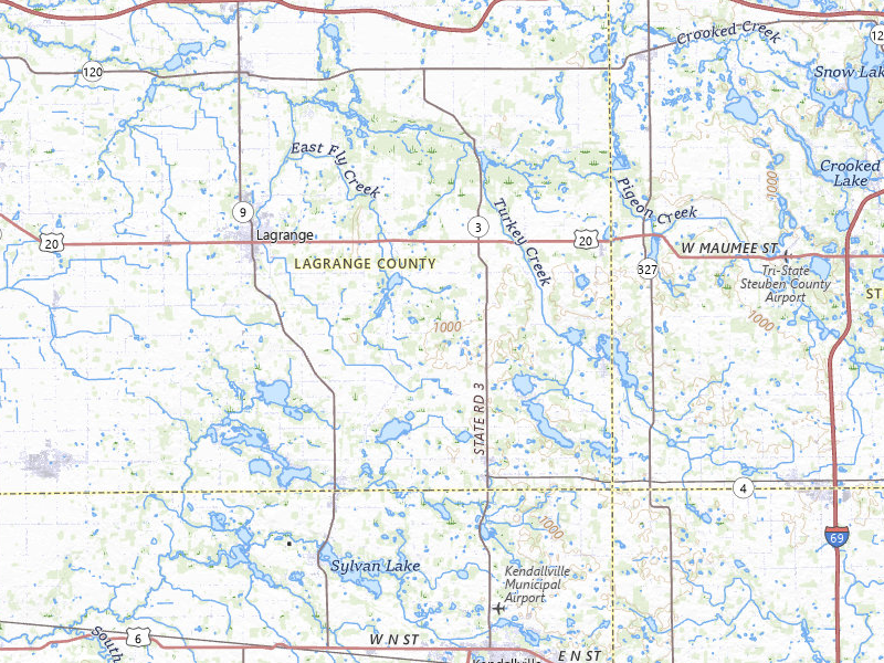 Radar-estimated hail-size map of the storm over Lagrange, IN on Mar 26, 2026