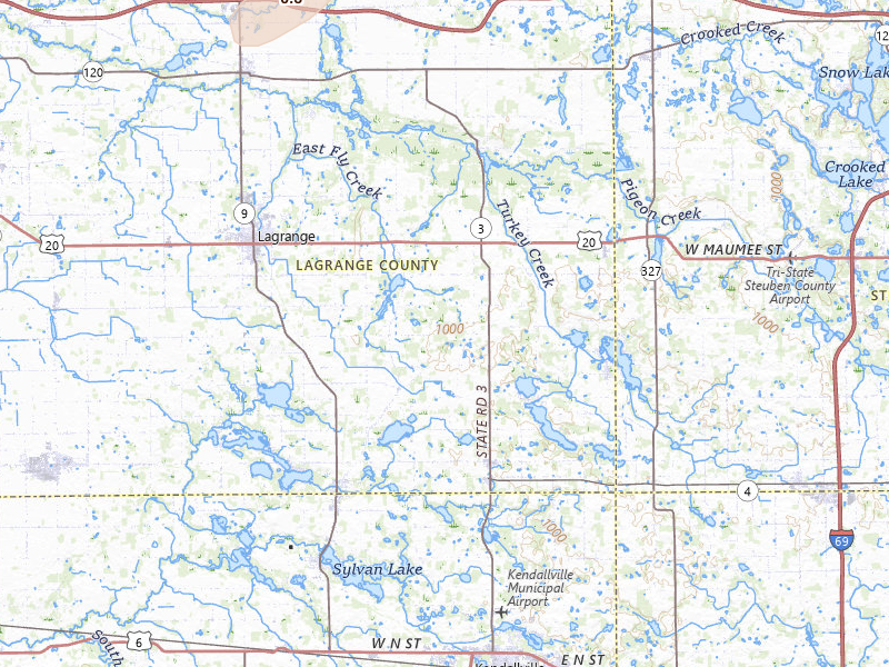 Radar-estimated hail-size map of the storm over Lagrange, IN on Apr 13, 2026