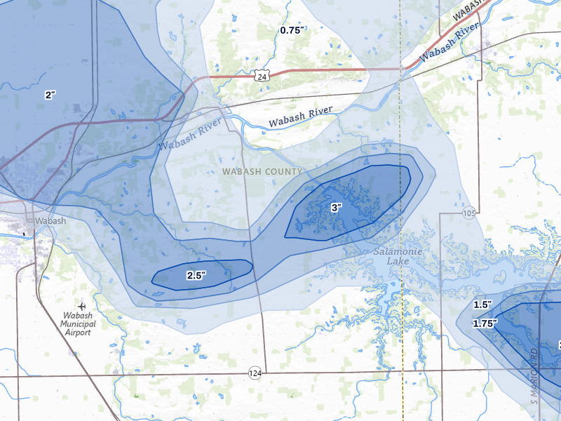 NEXRAD radar-signature map of the hail storm over Lagro, IN on Mar 26, 2026