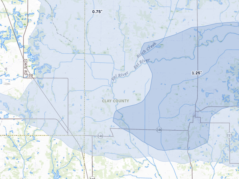 NEXRAD radar-signature map of the hail storm over Lewis, IN on Mar 22, 2026
