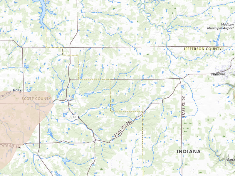 Radar-estimated hail-size map of the storm over Lexington, IN on Apr 27, 2026