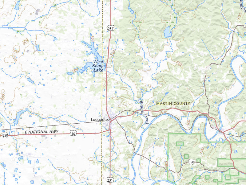 Radar-estimated hail-size map of the storm over Loogootee, IN on Mar 4, 2026