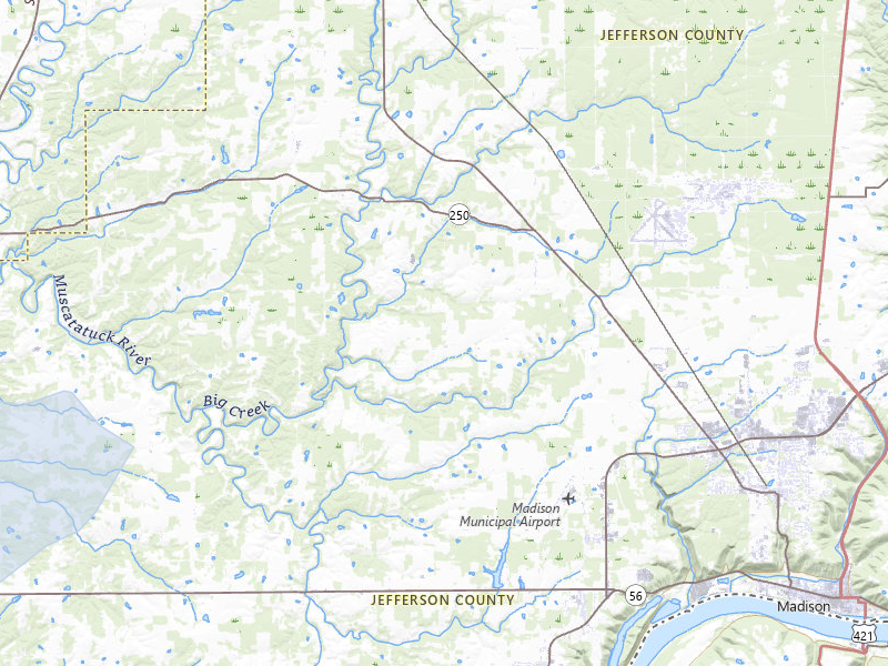 NEXRAD radar-signature map of the hail storm over Madison, IN on May 16, 2026