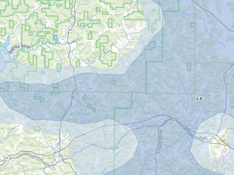 NEXRAD radar-signature map of the hail storm over Marengo, IN on Mar 22, 2026