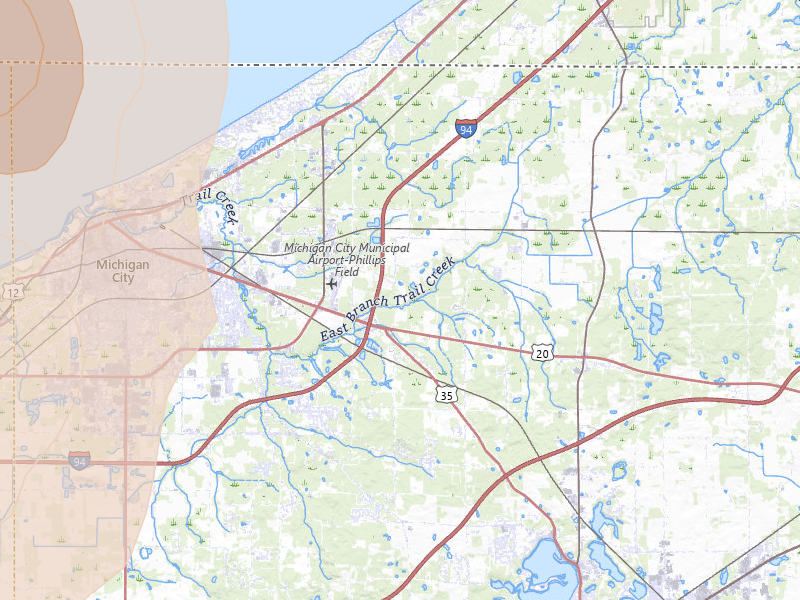 Radar-estimated hail-size map of the storm over Michigan City, IN