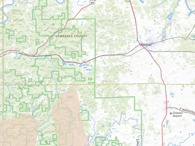 Radar-estimated hail-size map of the storm over Mitchell, IN on Apr 27, 2026