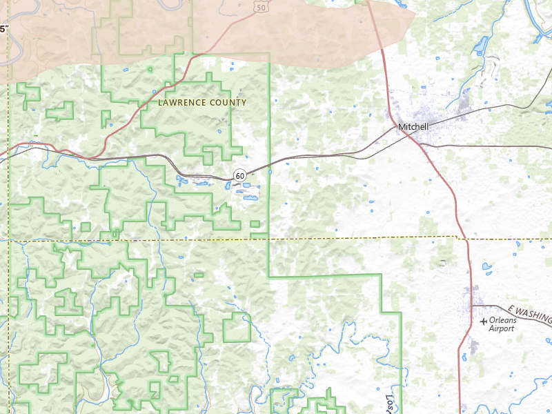 Radar-estimated hail-size map of the storm over Mitchell, IN on Jun 17, 2026