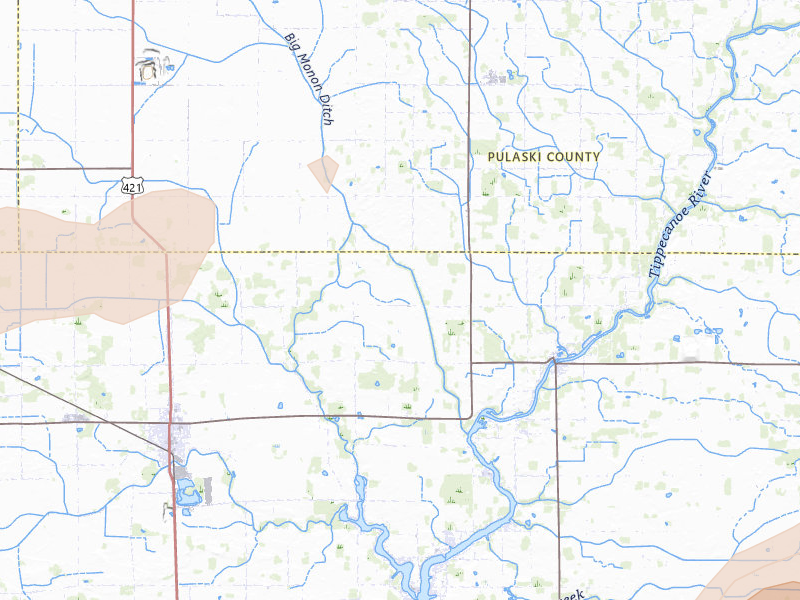 Radar-estimated hail-size map of the storm over Monon, IN