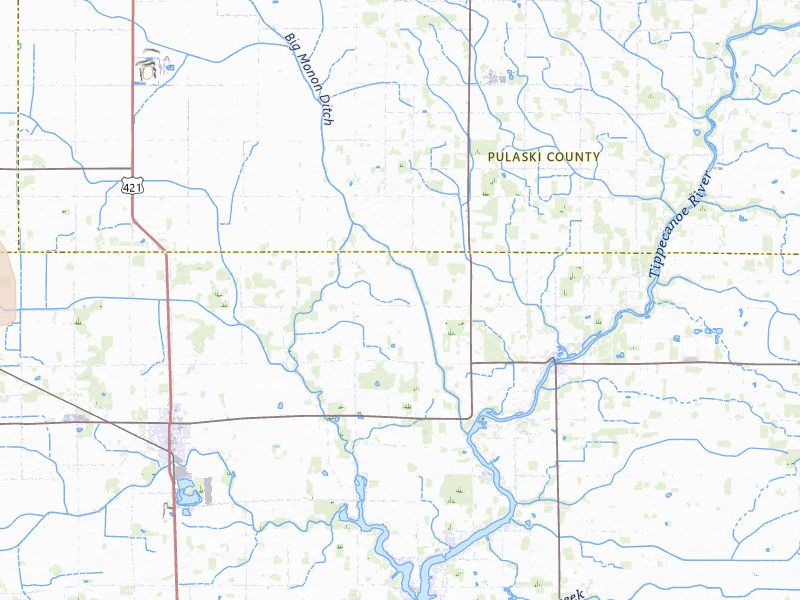 Radar-estimated hail-size map of the storm over Monon, IN on Jul 27, 2026