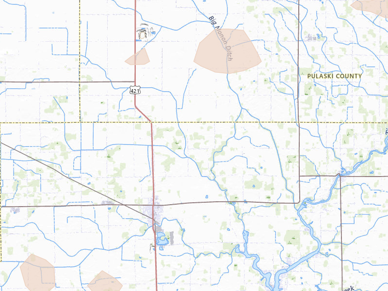 Radar-estimated hail-size map of the storm over Monon, IN on Aug 10, 2026