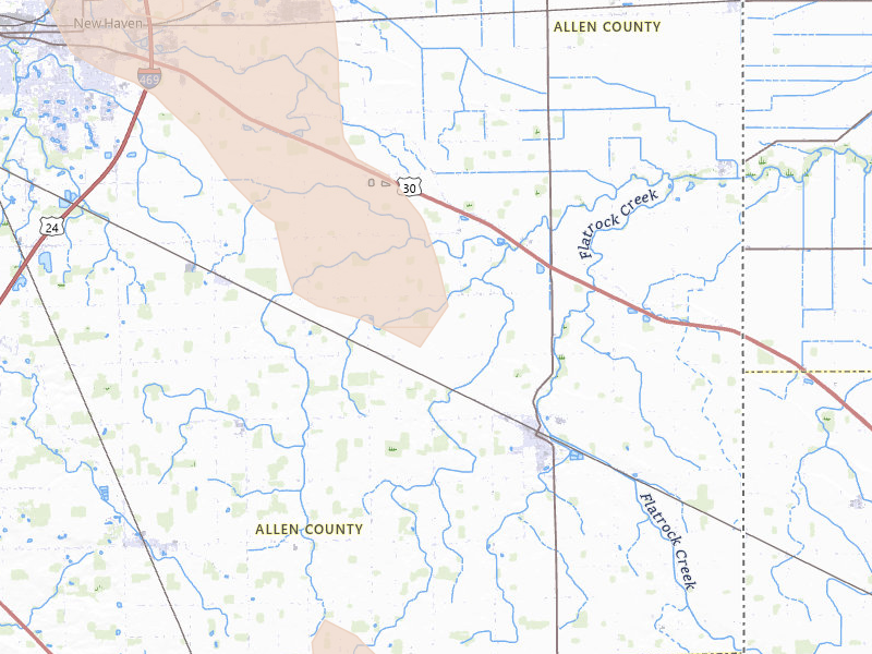 Radar-estimated hail-size map of the storm over Monroeville, IN