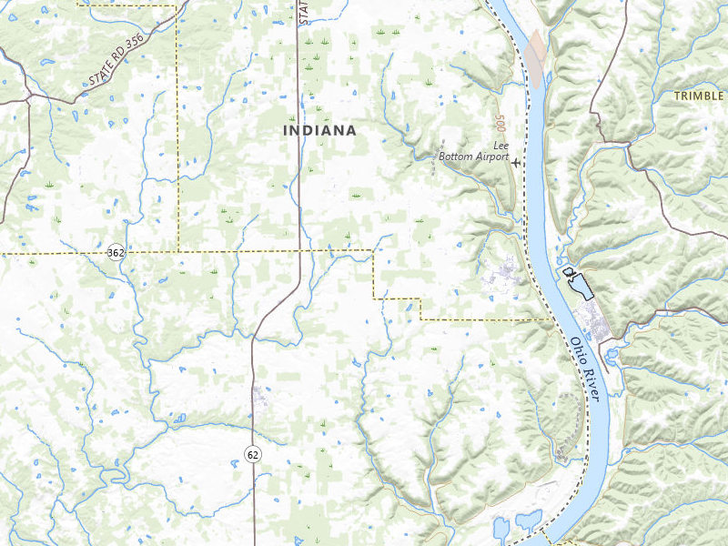 Radar-estimated hail-size map of the storm over Nabb, IN on Apr 27, 2026