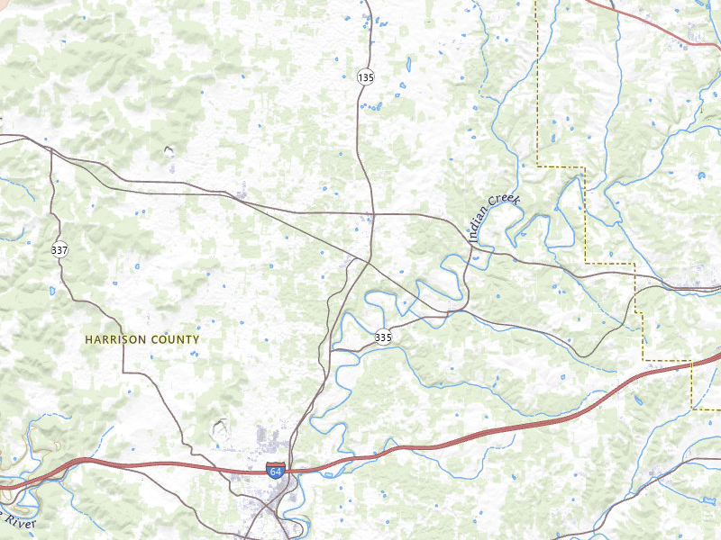 Radar-estimated hail-size map of the storm over New Salisbury, IN on Mar 22, 2026