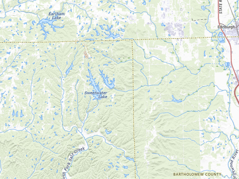 Radar-estimated hail-size map of the storm over Nineveh, IN on Mar 22, 2026