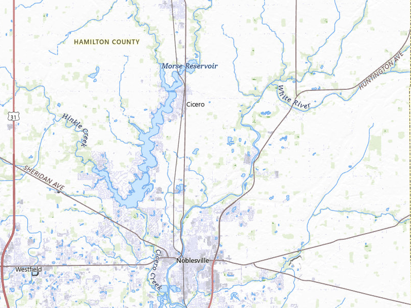 NEXRAD radar-signature map of the hail over Noblesville, IN
