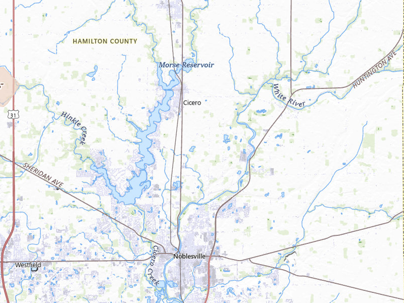 Radar-estimated hail-size map of the storm over Noblesville, IN on Jul 27, 2026